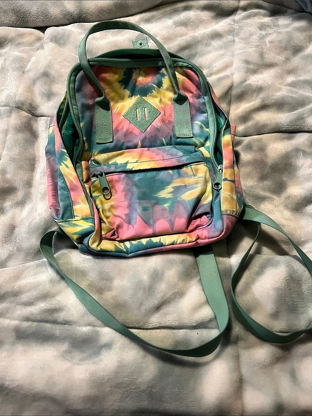Tie-Dye Backpack in Green & Pink